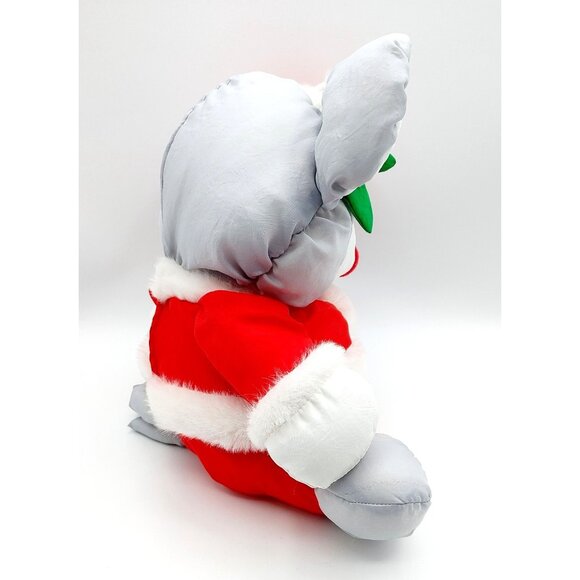 Fisher Price Vintage 1988 Christmas Mouse Plush Santa Puffalump - Picture 2 of 3